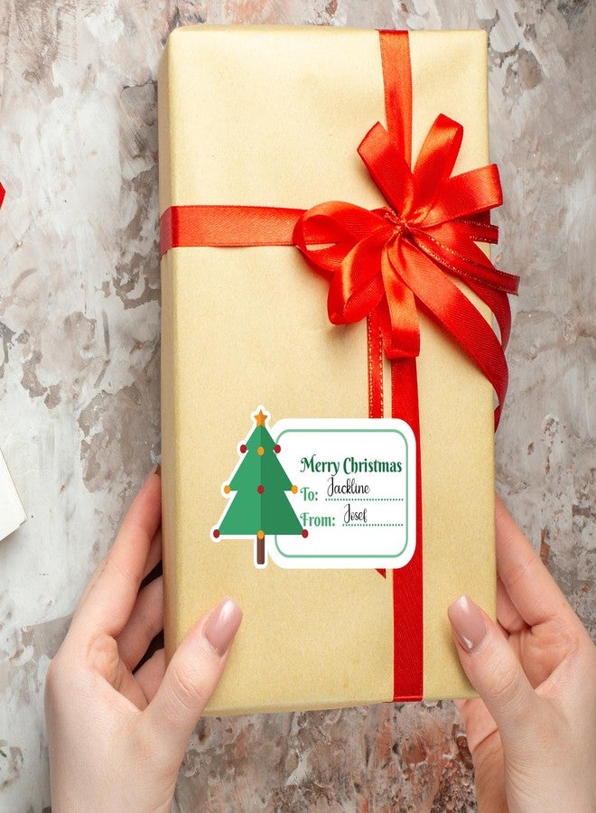 D2C Christmas Gift Tag Stickers - Santa Claus & Christmas Tree Design, to/from Labels for Gift Wrapping, Holiday Crafts, Party Favors (120 Stickers) - Image 3